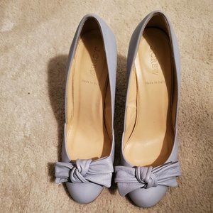 JCrew Baby Blue Heels Shoes with Bow Detail  10